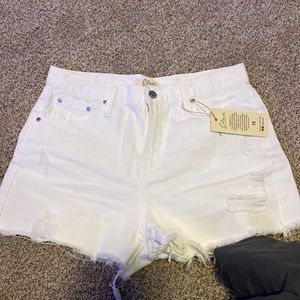 Elan white jean shorts